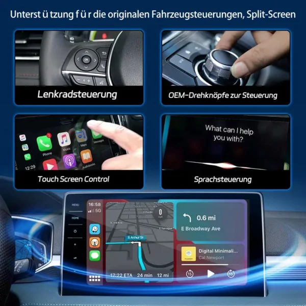 Mini Al Box, Streaming Netflix / Youtube / Tiktok zu Ihrem Auto!  2-in-1 Wireless CarPlay und Android Auto Adapter, werkseitig kabelgebunden, geeignet für CarPlay Autos - Image 3
